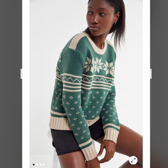 Urban Outfitters Sweaters - Urban Outfitters UO Winter Fair Isle Sweater snowflake cotton M